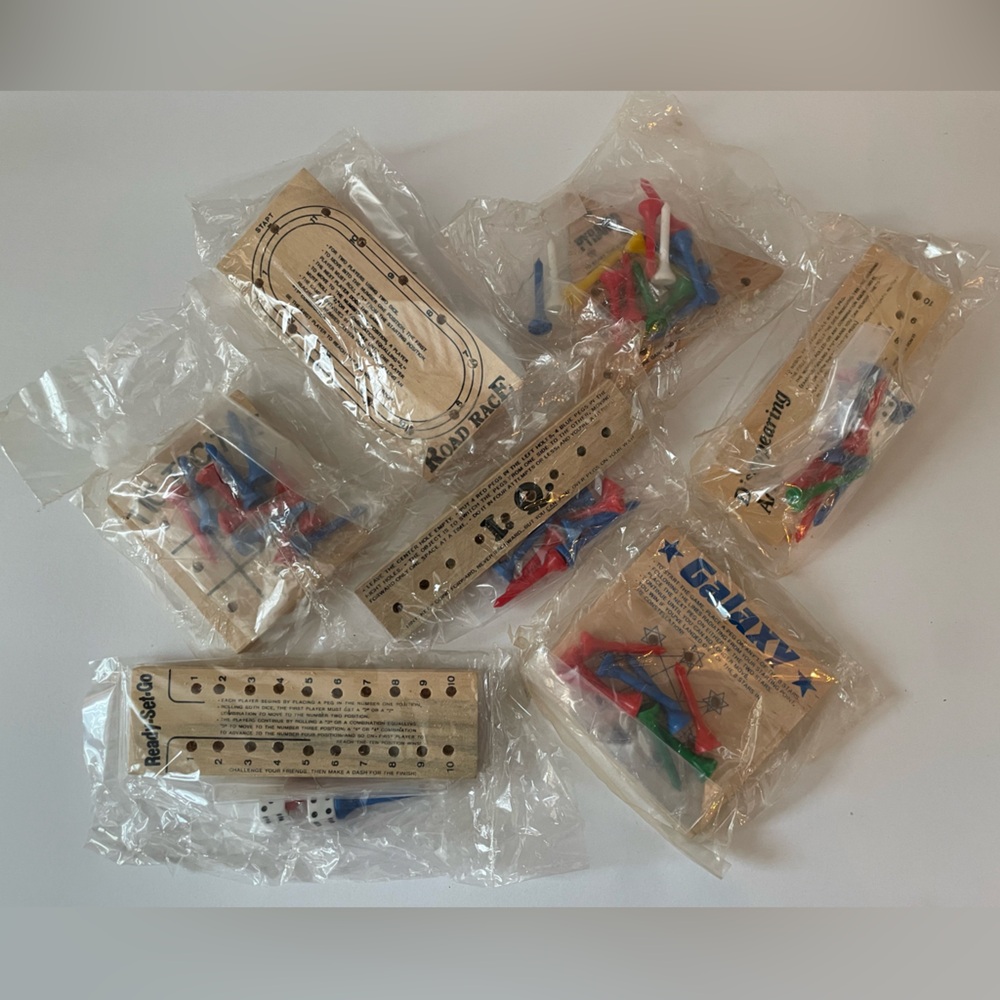 Vintage Wooden Peg Game Sets